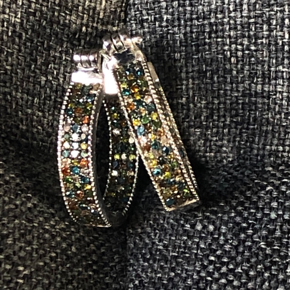 1 carat inside & out diamond hoops